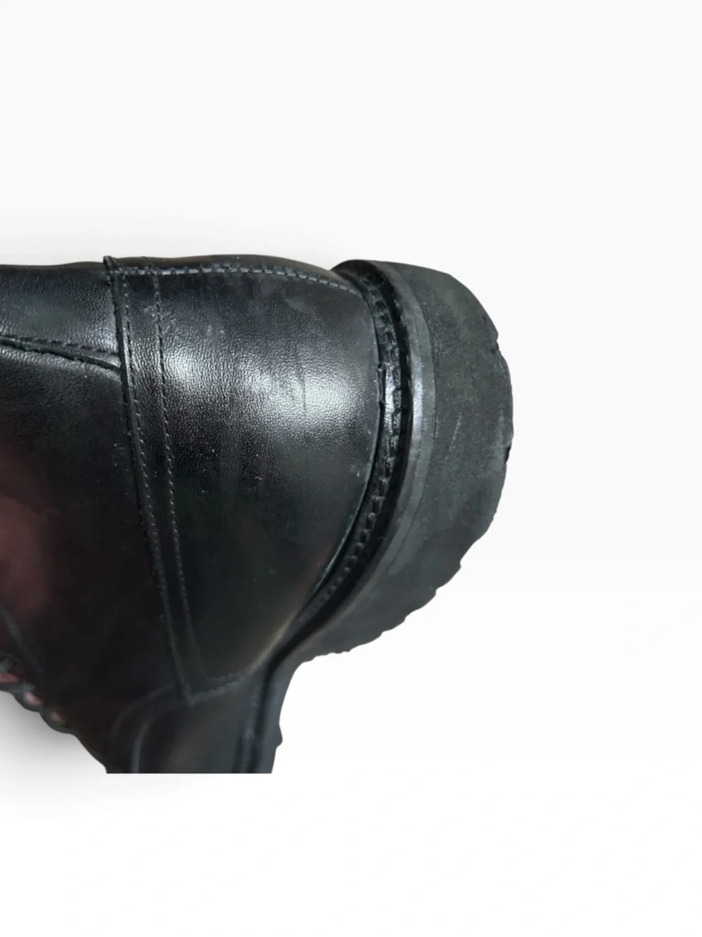 Marechiaro 1962 Men's Black Italian Leather Lace-Up Combat Boots -Size 12